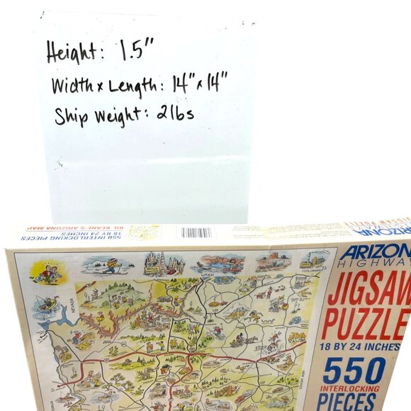 Arizona Highways Jigsaw Puzzle Bil Keane Map 550 Pieces 18x24 Inches 1991 NIB - Picture 13 of 13